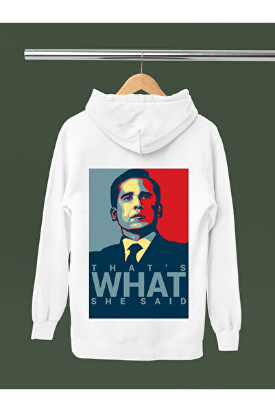 MAGORS Hanorac pentru femei, din bumbac imprimat THE OFFICE, cu mânecă lungă,...