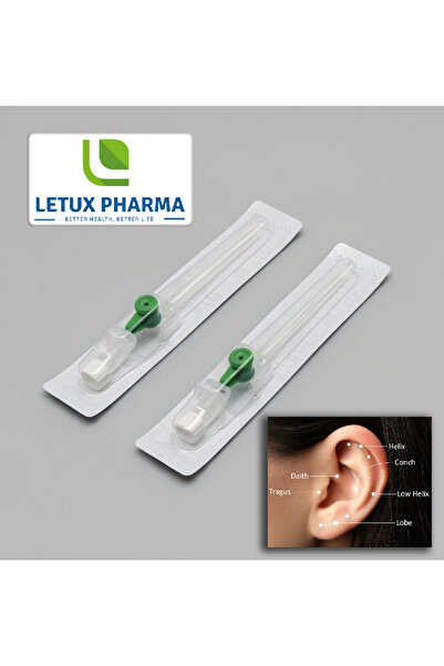 LETUXPHARMA 1 Adet Yeşil İntraket Piercing Delim Iğnesi (kulak) Kanül Anjiokat 1.3