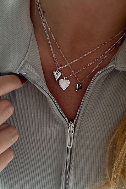 Trendy Butik Heart Triple Necklace Combination