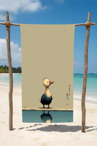 BETHA Duck Reflective Patterned Cotton Beach Towel – Patterned Design – 75X150 cm