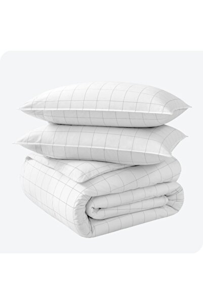 OEM Cotton Bedding Set, 300 Thread Count, Full/Queen, 180x200cm, White/Black