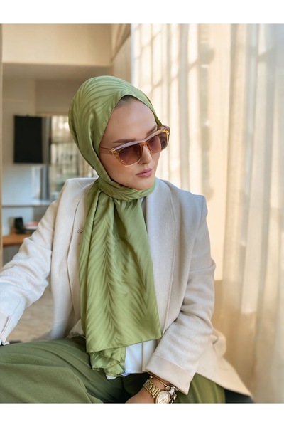 Loren İPEKSİ JAKARLI ŞAL ZEBRA YAĞ YEŞİLİ