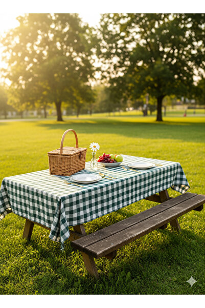 YUVAM CONCEPT %100 Pamuk Piti Kareli Sofra Bezi Piknik Örtüsü Çok Amaçlı Örtü 140x140cm