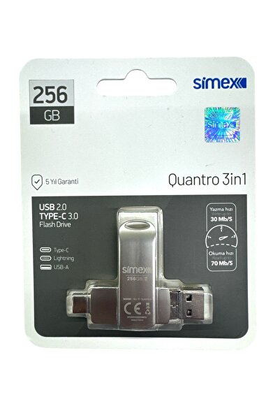 TEKNOPARKTA Samsung Compatible Type C Flash Memory Compatible 256 Gb Otg USB Type C Flash Memory Disk Pc Compatible