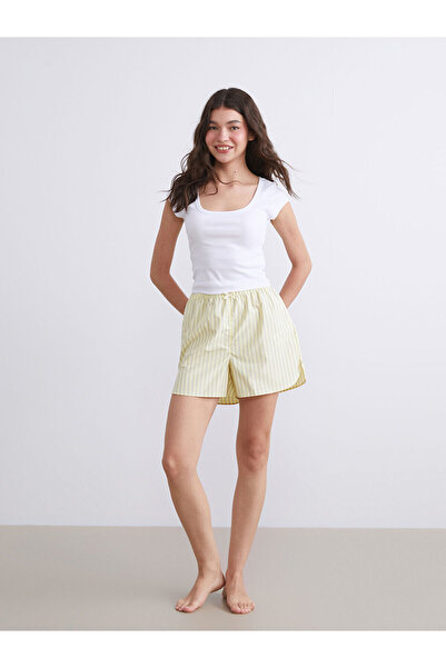 LC Waikiki Peak New Season Elastic Waist Striped Women's Shorts Pajama Bottoms