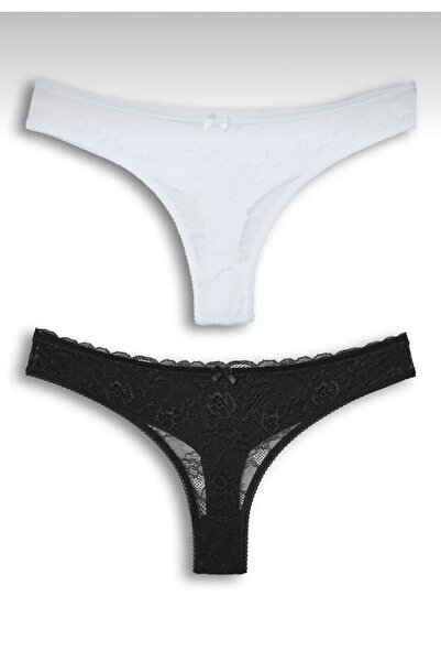 YOYYO İç Giyim Kadın 2'Li Set Tanga Külot String Fantazi İç Giyim