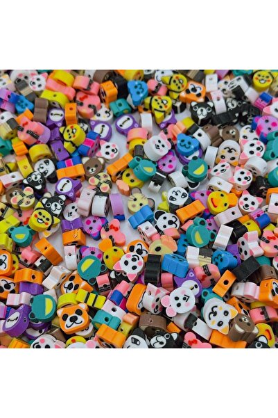 StainlessStore 60 Adet! Karışık Sevimli Hayvan Figürlü Polimer Kil (Fimo) Boncuk Seti