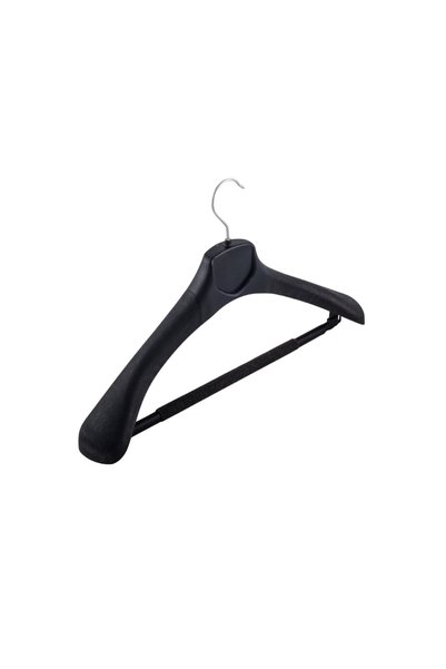 Manken İstanbul 10 Pcs Household 48 cm Black Plastic Coat Hanger Suit Hanger Clothes Hanger