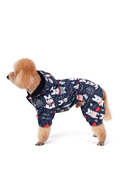 AboutThePerfect Su geçirmez, içi polarlı köpek tulumu, siyah, rahat ve şık ko...