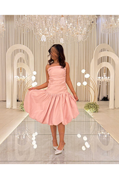 Generic Pink Off Shoulder Short Evening Dress with Modern Puffy Skirt