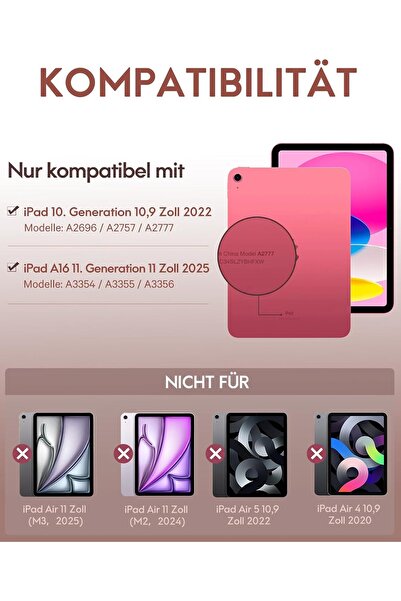 HYX Case with Keyboard for iPad 10 Generation/11 Generation A16 2025, 7 Colours Lighting, Multi