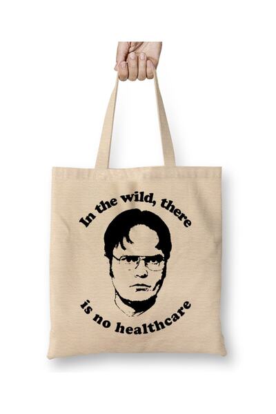 Toyaso حقيبة تسوق من القماش الأبيض من The Office Cornell ذات مقبض طويل وحقيبة...