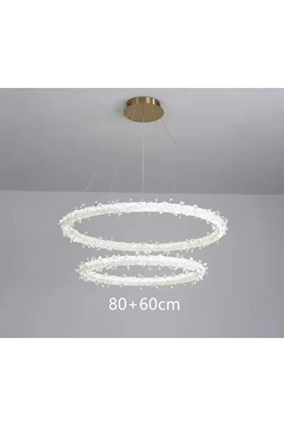 Asateer Modern chandelier, two rings, diameter 80cm + 60cm