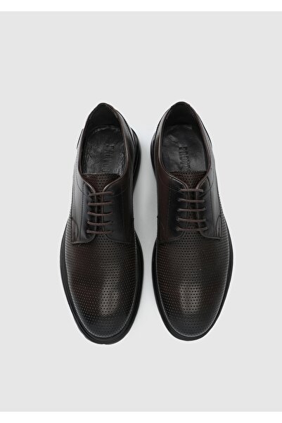 Provoq Καφέ Δερμάτινα Ανδρικά Παπούτσια