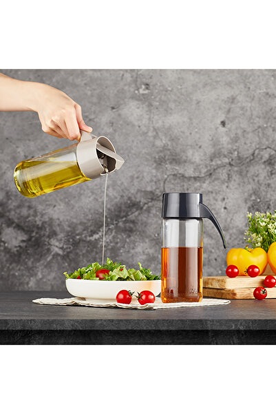 Mons Oil Sauce Bottle Qlux Glass Oil Bottle with Lid Oil Bottle 500 ml C-00413 Home Restaurant Cafe Oil Bottle Sauce Bowl