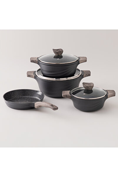 Alberto almuinum 7pcs cookware set, green