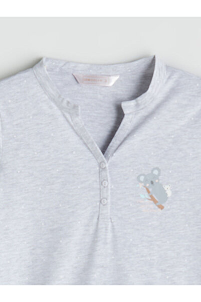 LC Waikiki Artı Yeni Sezon Kaçık Yaka Baskılı Hamile Gecelik