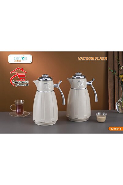 royal_camel طقم ترامس شاي وقهوة 1+1 لتر فضي