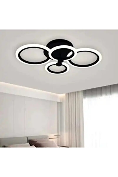 LED CONCEPT Smart LED chandelier with remote control and three types of light, round, 74W, dimmable, 58x43x13cm