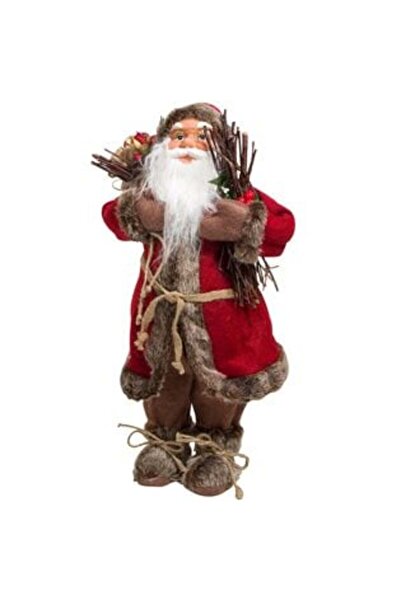 UnderShop Figurină decorativă Moș Crăciun cu mănunchi de crenguțe 46 cm