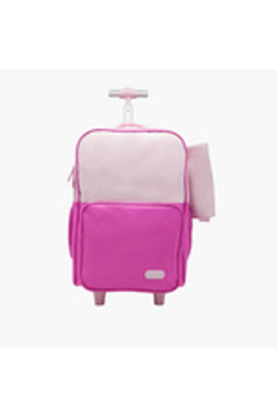 Roco 15.6-inch Solid Trolley Backpack with Retractable Handle and Pencil Case by - 46 x 33 x 20 cm
