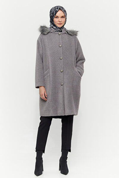 Setrms Çıkarılabilir Kapüşonu Kürklü Kaban