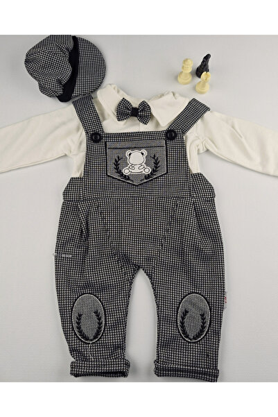 BYMURAT BABY Baby Boy Stylish Romper Set - Bow Tie Bodysuit and Cap Hat - 0-12 Months