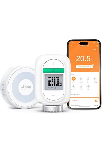 OEM Winees Smart Radiator Thermostat Set, 1 Hub + 1 WLAN Heating Thermostat
