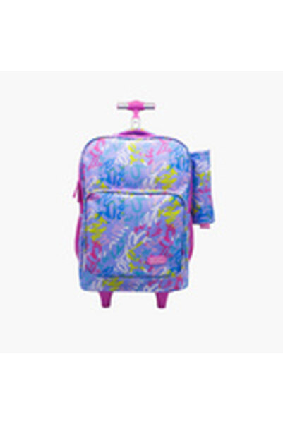 Roco Trolley Backpack 15.6 Inches with Retractable Handle, Pouch, and Prints by - 46x33x20 cm