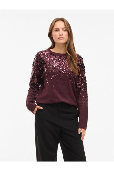 VILA Strickpullover VISIQUIN Pailletten