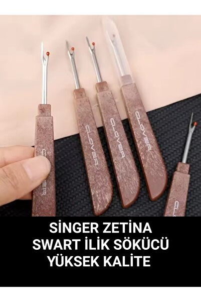 Swart Singer Zetina Pfaff Brother Büyük boy ilik sökücü ağaç sap desenli Yüks...