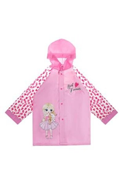 OEM Raincoat for Girls - Pink Fuchsia with Transparent Sleeves - One Size
