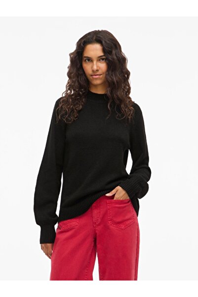 VILA Strickpullover VIHANNA Stehkragen