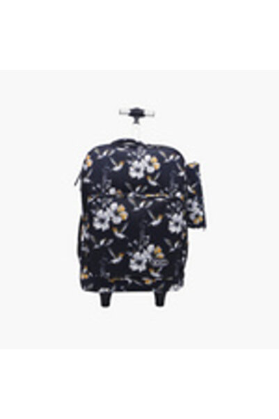 ROKOO Trolley Backpack 15.6 Inch with Retractable Handle and Pencil Case - Prints - 46 x 33 x 20 cm