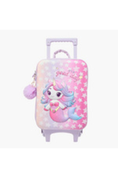 Juniors Girls' Trolley Bag for Ages 2-5 with Adjustable Handle and Unicorn Design by