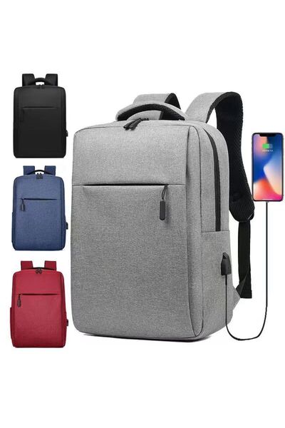 Zen Store حقيبة ظهر حمراء للكمبيوتر المحمول مقاس 15 و16 بوصة، حقيبة كمبيوتر محمول رفيعة ومتينة مع منفذ شحن USB