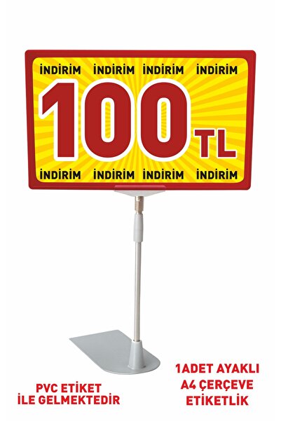 liyanamoda 100Tl Written A4 Size Pvc Labeled Standing Price Frame