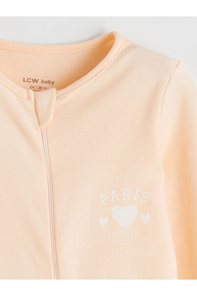 LC Waikiki Pink Crew Neck Baby Girl Romper