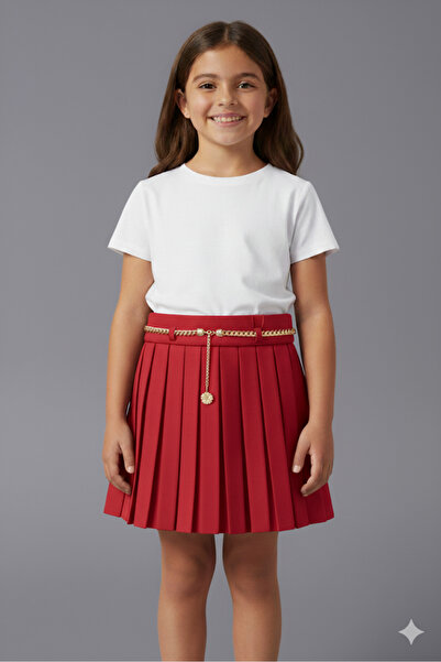 Nacar Kız Çocuk Pileli Etek 29 Ekim&23 Nisan Gösteri Kıyafet (Günlük Kullanım...