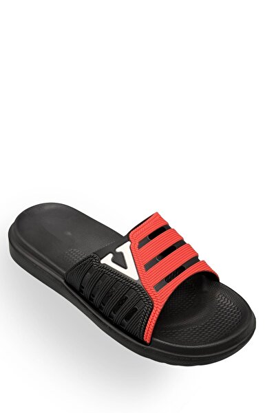 Moda Anna Lightweight Poly Men's Slippers V Model Pool Slippers 14198 Black Red