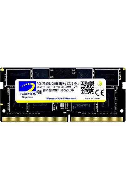 TwinMOS ذاكرة DDR4 SO-DIMM 3200MHz للكمبيوتر المحمول - 32 جيجابايت