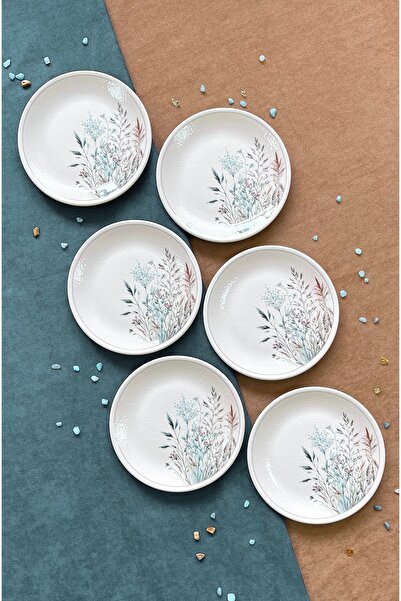 ers erbaşlar Yonca 6 Piece Luxury Dessert Plate Set