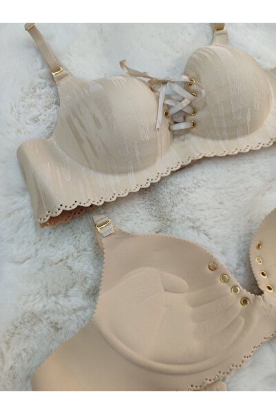 Love Angels Laser Cut Seamless Bra, Padded Non-Marking Wire-Free Front Tie-Up Detailed Bra