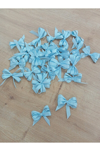 Gülşahın Tasarım Atölyesi Mavi kurdela fiyonk 25 adet