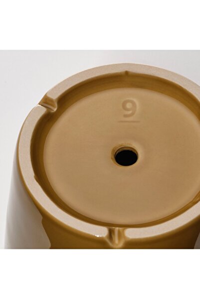 IKEA KLOTLÖNN Plant pot with saucer, in/outdoor/dark yellow light beige, 9 cm