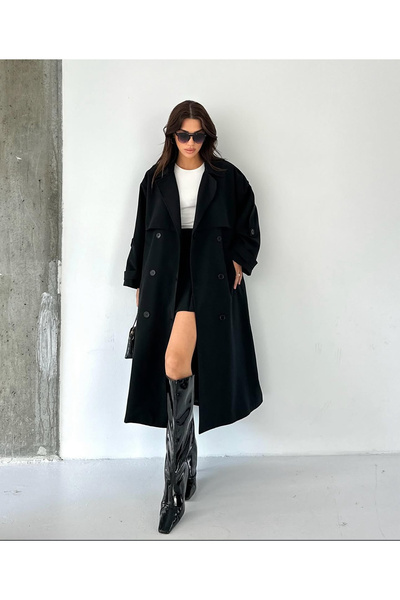 sinemcebutik Oversize Uzun Trençkot