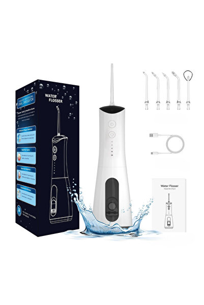 ANGAVO Irigator bucal ANGAVO, 4 moduri, 5 duze, 300ml, jet 0.66mm, USB-C, IPX...