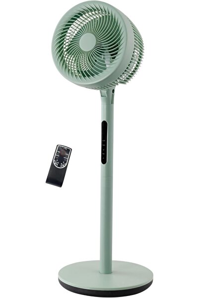 Almiftah مروحة دوران هواء عمودية مقاس 10 بوصات - 75 واط | تحكم عن بُعد | أخضر زيتوني | متذبذبة | مؤقت