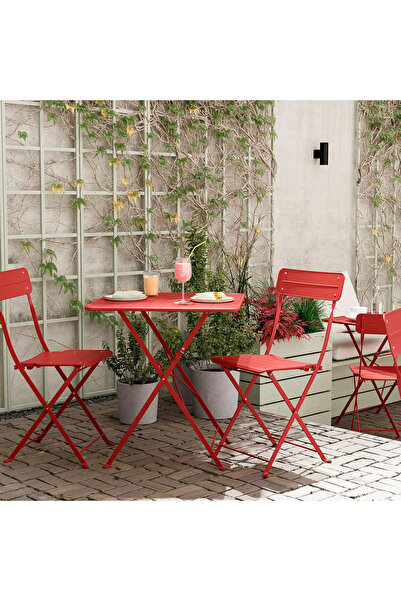 IKEA SUNDSÖ Folding chair, bright red outdoor
