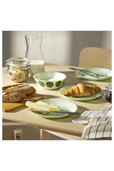 IKEA OFTAST Bowl, light green green/dot pattern, 15 cm